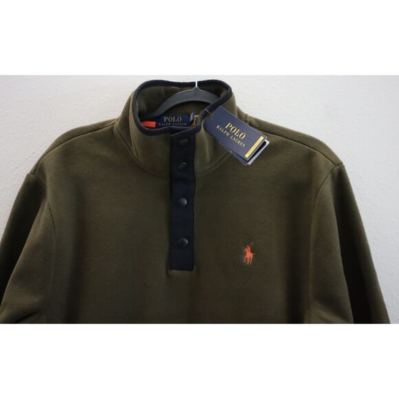 Polo Ralph Lauren Men's Sz XS Olive Green 1/4 Snap L/S Fleece Pullover - Picture 8 of 14